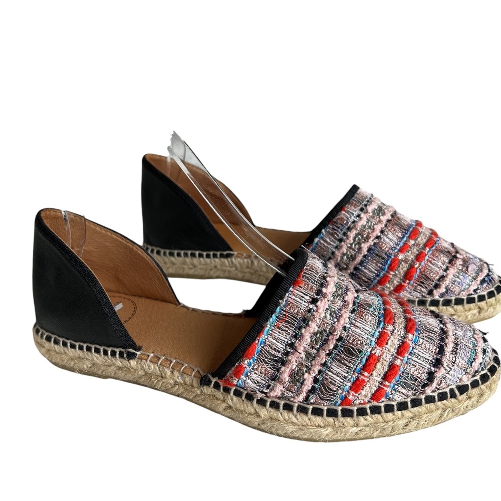 Toni Pons Origens Espadrilles Woven Leather Flats Womes Size 7 with box